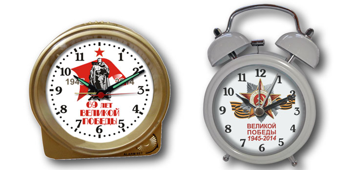 Часы настольные - будильники -  на заказ с логотипом или символикой