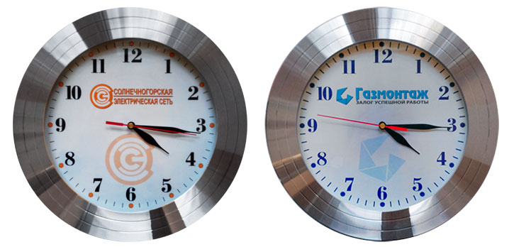 Часы настенные на заказ с логотипом или символикой